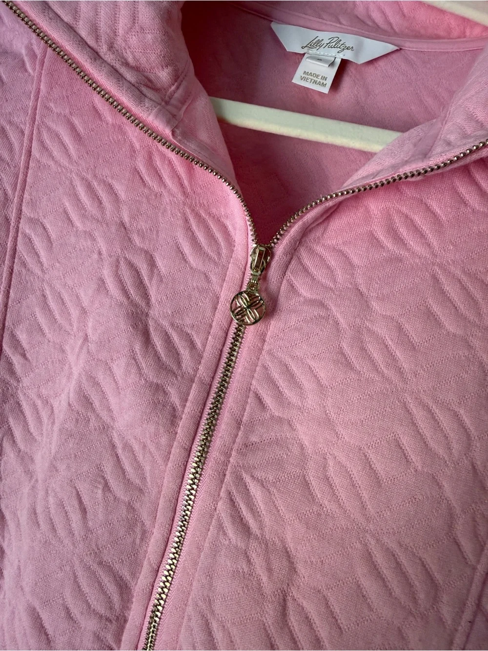 Lilly Pulitzer Pink Quilted Half-Zip Pullover